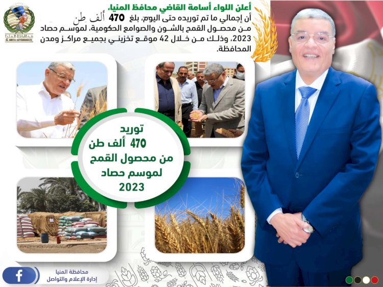 توريد 470 ألف طن قمح بمراكز المنيا هذا الموسم