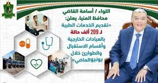محافظ المنيا: تقديم الخدمات الطبية لـ209 آلاف حالة خلال سبتمبر الماضي