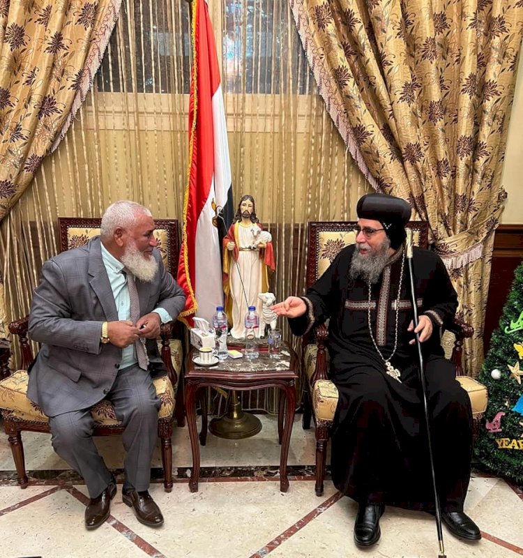 وفد من المؤسسة الدولية للتنمية الاقتصادية برئاسة الحاج إبراهيم الشنراوي يقدم التهاني والهدايا لكنائس بني سويف