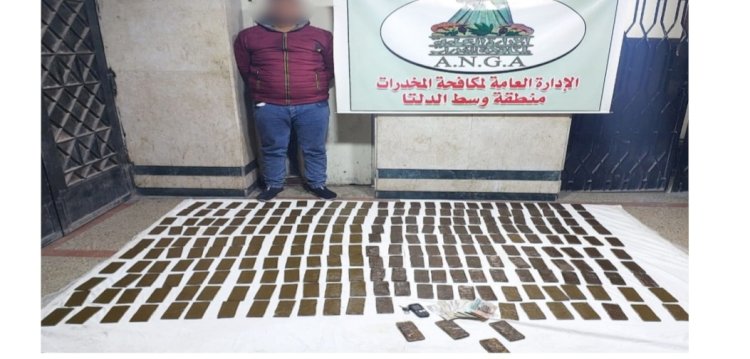 ضبط عاطل وبحوزته ٢٥٠ طربة حشيش بالغربية