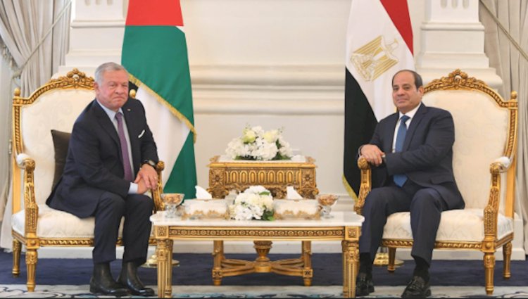 السيسي وملك الأردن يشددان على رفضهما تهجير الفلسطينيين