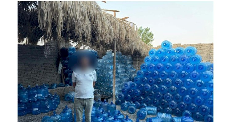 القبض علي مواطن لقيامه بانشاء محطة مياه لتعبئة المياه داخل علامات تجارية مقلدة