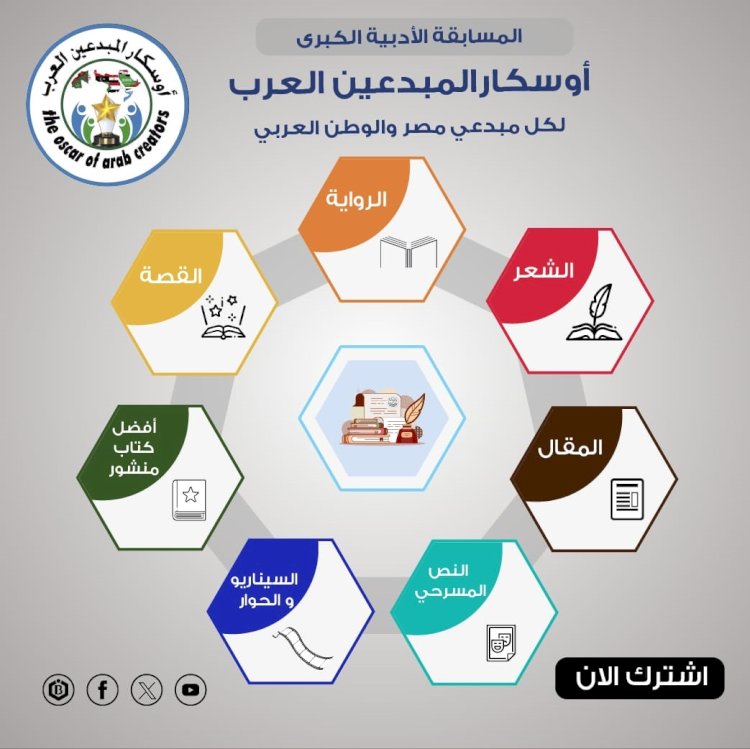 أوسكار المبدعين العرب يطلق موسمه الثالث للمسابقة الأدبية 