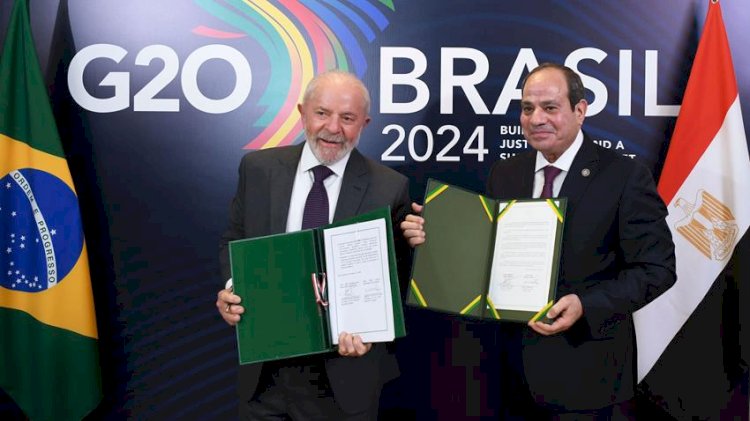 الرئيس السيسي يلتقي الرئيس البرازيلي بمدينة ريو دي جانيرو في البرازيل