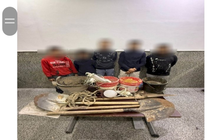 ضبط ٥ متهمين اثناء قيامهم بالتنقيب عن الاثار بالقاهرة