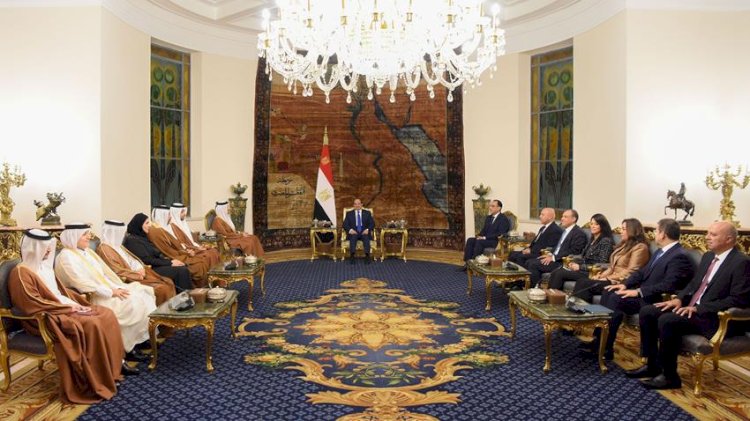 الرئيس السيسي يستقبل رئيس مجلس الوزراء وزير خارجية دولة قطر