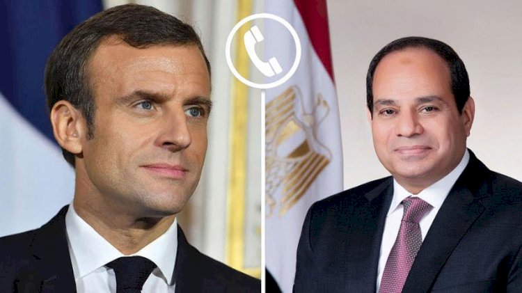 السيسي يعرب لماكرون عن قلقه إزاء التصعيد العسكري بالمنطقة