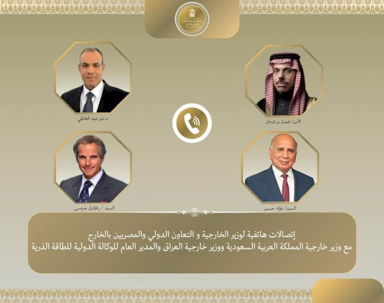وزير الخارجية يبحث مع نظيريه السعودى والعراقي وجروسي جهود خفض التصعيد