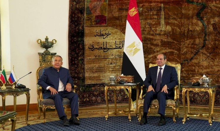 السيسي يستقبل رئيس جمهورية تتارستان بروسيا الاتحادية