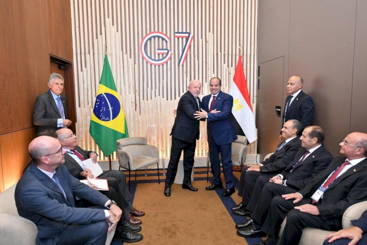السيسي يلتقي رئيس البرازيل على هامش قمة السبع