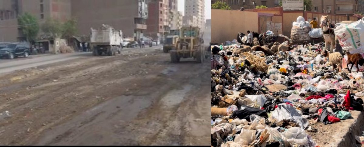 إلغاء نقاط تجمع القمامة وزراعتها فى عدد من أحياء الجيزة لتحسين المظهر الحضارى