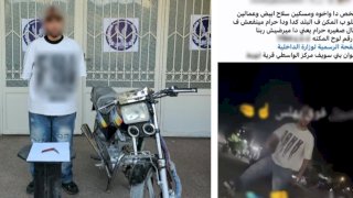 نكشف فيديو قيام عامل بالوقوف أعلى دراجة والتلويح بالاسلاحة ببنى سويف